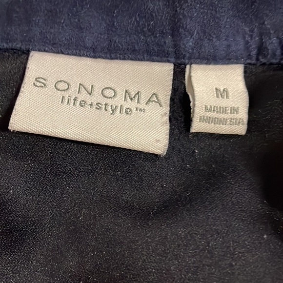 SONOMA women’s zip up navy blue blouse. Size M - Picture 5 of 7